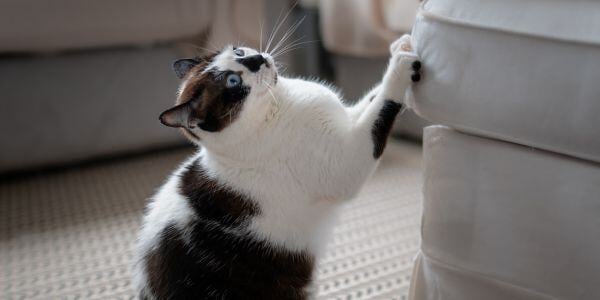 cat scratching a couch