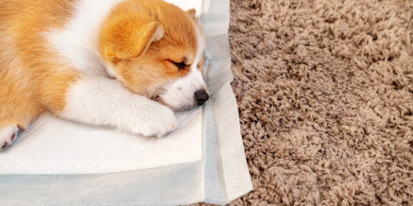 crate training with puppy pads