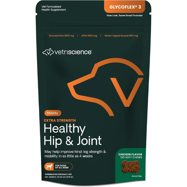 VetriScience GlycoFlex 3 Hip and Joint Support for Dogs